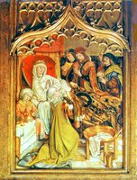Рождение Елизаветы. 1474-1477 гг. Неизв. художник (собор св. Елизаветы в Кошице, Словакия)