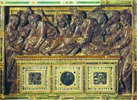 Положение во гроб. Рельеф алтаря базилики Сан-Антонио в Падуе. 1447-1450 гг.