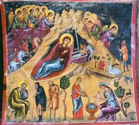 Рождество Христово. Роспись собора мон-ря прп. Дионисия на Афоне. Сер. XVI в.