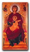 Икона Божией Матери Пантанасса. 2-я пол. XV в. Мастер А.Рицос (мон-рь ап. Иоанна Богослова. Патмос)