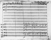 В. А. Моцарт. Реквием. «Lacrymosa». 1791 г. (Австрийская национальная б-ка Муз. № 17. 561. Л. 87). Автограф