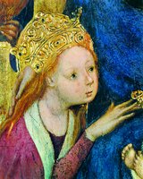 «Мистическое обручение вмч. Екатерины». Ок. 1420 г. Худож. микелино да Безоццо (Национальная пинакотека, Сиена). Фрагмент