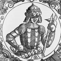 Александр Ягеллончик, вел. кн. литовский. Гравюра (Guagnini A. Sarmatiae Europeae descriptio. 1578)