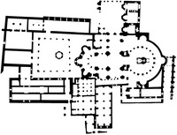 План храма Гроба Господня после перестройки в XII в. Реконструкция
