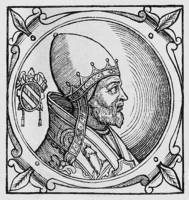 Адриан V, папа Римский. Гравюра (Sacchi P. Vitis pontificum. 1626)