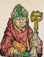 Св. Колумбан. Гравюра (H. Schedel. “Liber chronicarum”, 1493) (РГБ)