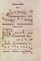 Фрагмент мессы из «Книги общих молитв, положенной на ноты» Джона Марбека. 1550 г.