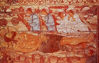 Христос во гробе. Плащаница. XIV в. (Византийский музей. Афины). Фрагмент