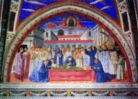 Беноццо Гоццоли. Погребение блж. Августина. Роспись ц. Сант-Агостино в г. Сан-Джиминьяно. 1464-1465 гг.