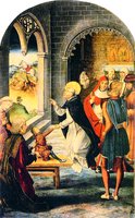 Св. Доминик воскрешает мальчика. Худож. П. Берругете. 1495 г. (Прадо, Мадрид)